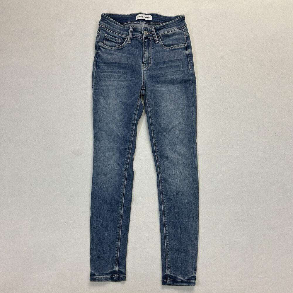 Flying Monkey Skinny Jeans Women's Size 25 Low Rise Medium Wash Blue Denim Pants